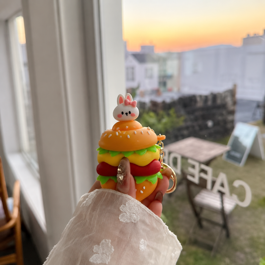 Cute Burger Pop-Up Cartoon Keychain