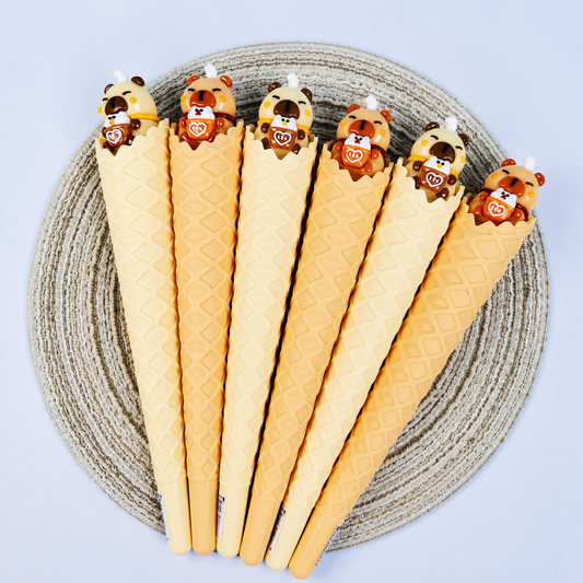 Cute Capybara Ice Cream Cone Pens