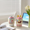 Cute Cartoon 420ml Portable Water Bottle with Strap & Straw