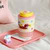 Cute Cartoon 420ml Portable Water Bottle with Strap & Straw