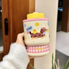 Cute Cartoon 420ml Portable Water Bottle with Strap & Straw