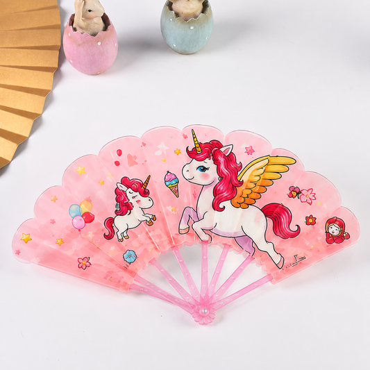 Cute Cartoon Folding Hand Fan for Kids