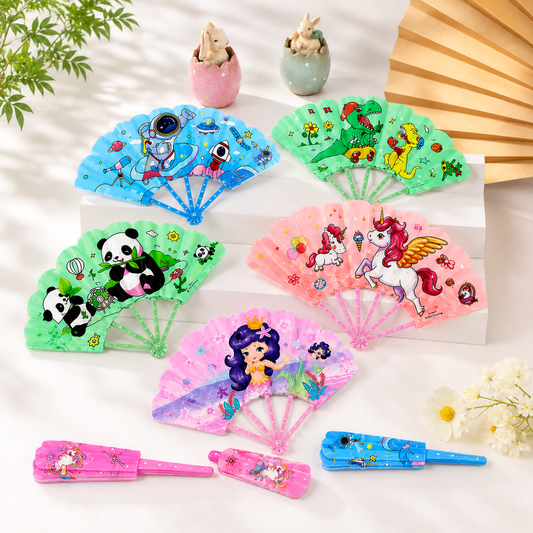 Cute Cartoon Folding Hand Fan for Kids