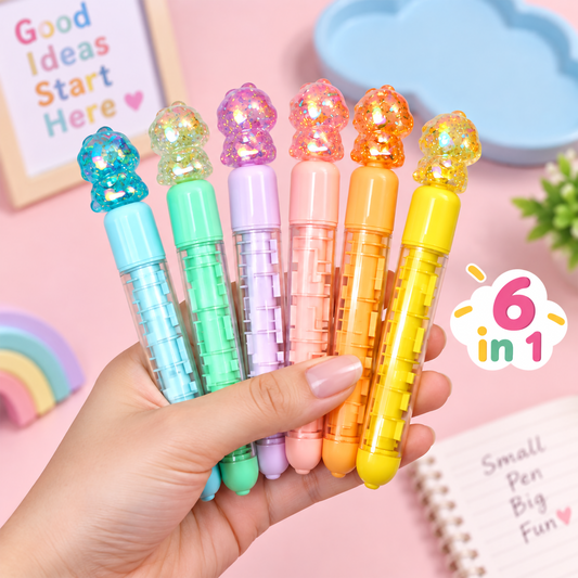 Cute Dinosaur Maze Highlighter Pen with Toy Topper