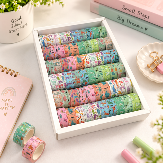 Cute Dinosaur Theme Washi Tape | Single PCS Journaling Tape
