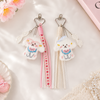 Cute Fluffy Doggy Keychain | Plush Puppy Bag Charm with Ribbon Lanyard