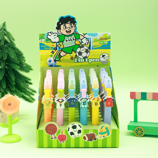 Cute Football Jersey 2-in-1 Gel Pen and Highlighter