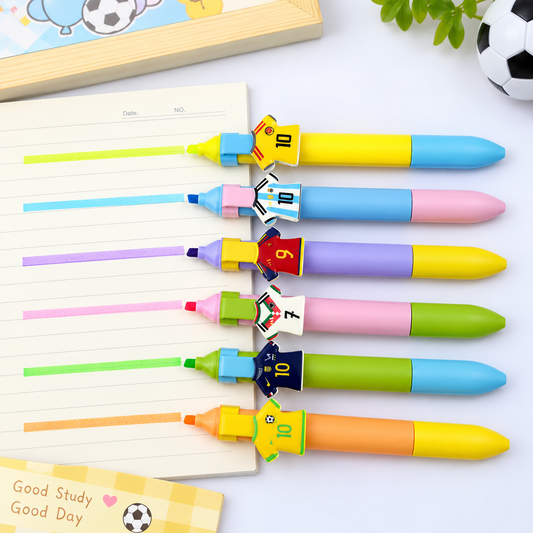 Cute Football Jersey 2-in-1 Gel Pen and Highlighter