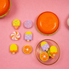 Cute Hamburger Container with Mini Food & Cactus Erasers