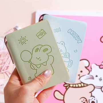 Cute Mini Pocket Diary with Pen | Cartoon Embossed Portable Notebook Journal