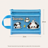 Cute Panda Net Pencil Pouch with Handle - 2 Compartment Kids Stationery Bag