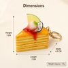 Cute Strawberry Cake Keychain | Kawaii Layered Pastry Bag Charm & Key Ring