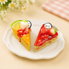 Cute Strawberry Cake Keychain | Kawaii Layered Pastry Bag Charm & Key Ring