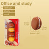 Product dimension infographic highlighting the 3.0cm width and 1.7cm height of the realistic macaron eraser.