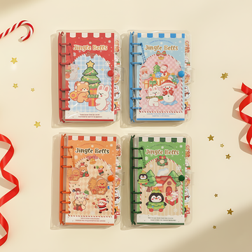 Jingle Bells Christmas-Themed Spiral Diary