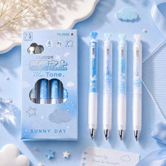 Dreamy Clouds Blue Tone Gel Pen Set Of 4
