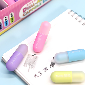 Dual-Action Capsule Eraser Set | 2-in-1 Hot Friction Pen & Pencil Eraser for Kids