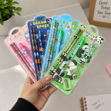 Educational Cartoon Stationery Set 6-in-1 Value Pack for Students