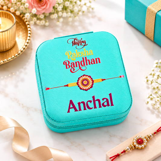 Elegant Rakhi Gift Set: Watch, Kada, Bracelet, Necklace, Ring & Earrings