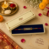 Evil Eye & Rudraksha Rakhi with Custom Name for Brother | Engraved Metal Rakhi