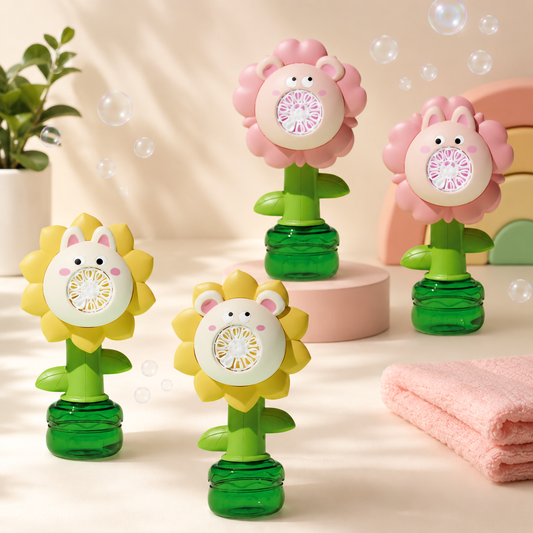 Flower Bubble Blower Machine |  Light-Up Bubble Blower for Endless Play