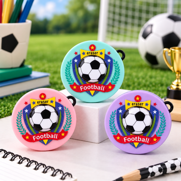 Football Badge Eraser | 5cm Round Novelty Soccer Eraser