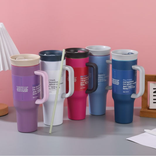 1175ml Insulated Tumbler with Handle & Straw – Perfect for Corporate Gifting