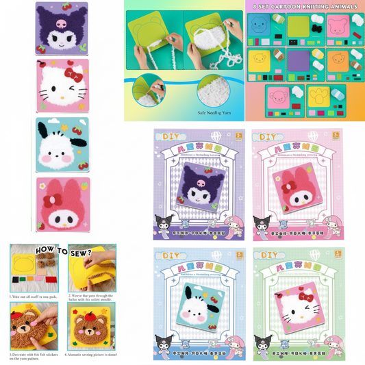 DIY Animal Sewing Craft Kit for Kids | Fun Wool Embroidery Set
