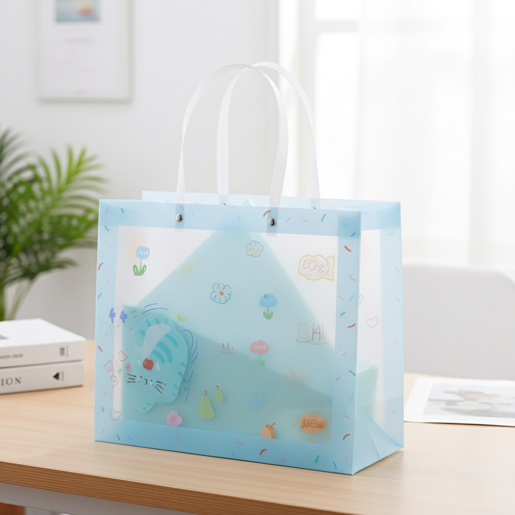 Cute large return gift bags with kawaii cartoon prints for kids