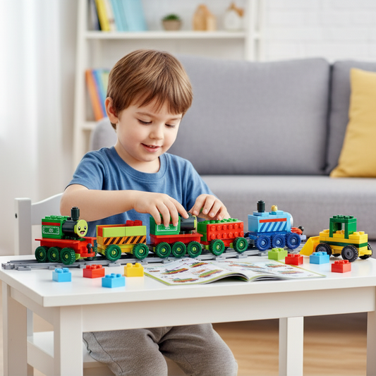 Cartoon Train DIY Building Block Toy