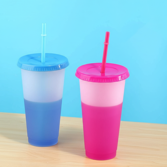 Color Changing Sipper Cup 700ml with Lid & Straw – Fun Reusable Tumbler