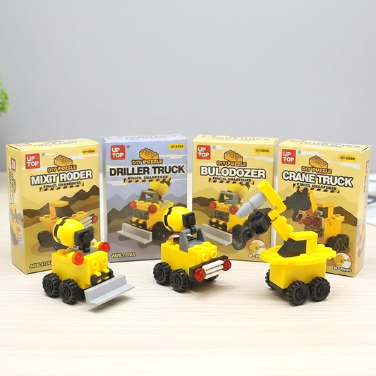 DIY Construction Vehicle Puzzle Pencil Sharpener