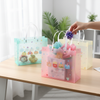 Reusable frosted goodie bags in pastel colors for parties