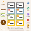 Personalized Kids Animal Theme Name Stickers | Waterproof UV DTF Labels | 8 Stickers