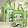 Kawaii Panda Student Tote Bag with Detachable Pencil Pouch | Large Capacity Study Bag