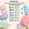 Personalized Cute Dinosaur Name Label Stickers for Kids | Waterproof UV DTF Labels | 12 Stickers