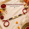 Evil Eye & Rudraksha Rakhi with Custom Name for Brother | Engraved Metal Rakhi