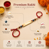 Evil Eye & Rudraksha Rakhi with Custom Name for Brother | Engraved Metal Rakhi