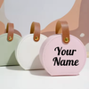 Personalised Portable Round Travel Jewellery Box | Mini PU Leather Jewellery Organizer Case with Handle