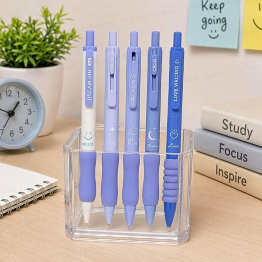 Cloud Nine Aesthetic Blue Gel Pen Set | 0.5mm Fine Tip