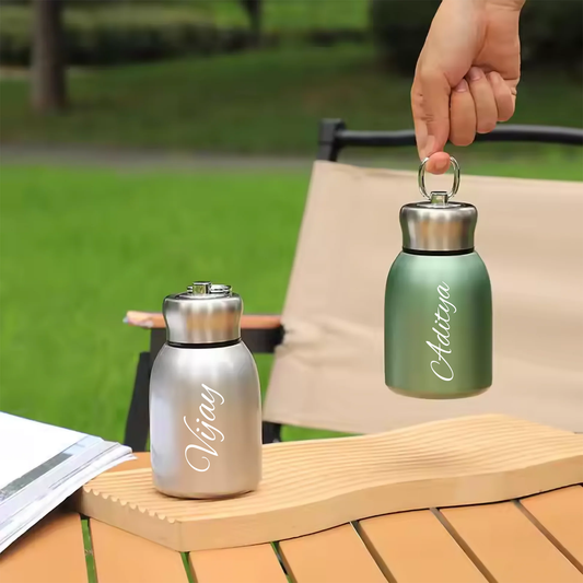 Mini Insulated Water Bottle - Stainless Steel Vacuum Flask with Ring Lid