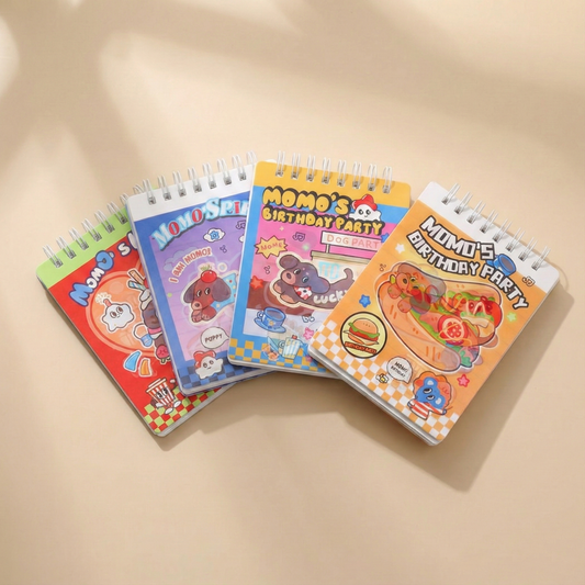 Mini A7 Momo's Party Spiral Notebook