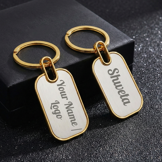 Dual-Tone Golden Metal Keychain