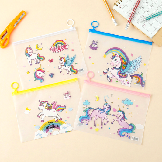 Magical Unicorn Transparent Zipper Folder