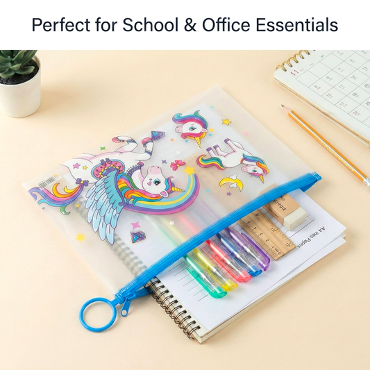 Magical Unicorn Transparent Zipper Folder