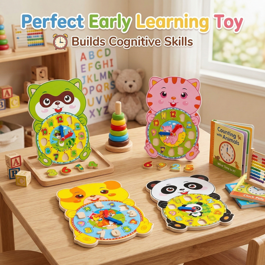 Wooden 2 in 1 Educational Clock Puzzle & Shape Sorter