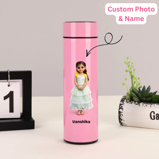 Personalized Photo & Name LED Temperature Bottle