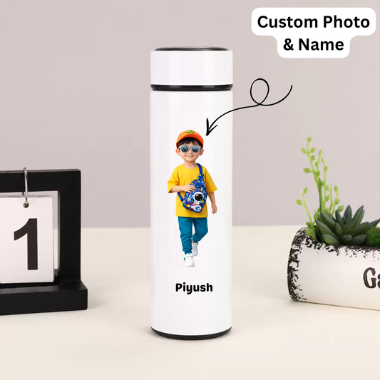 Personalized Photo & Name LED Temperature Bottle
