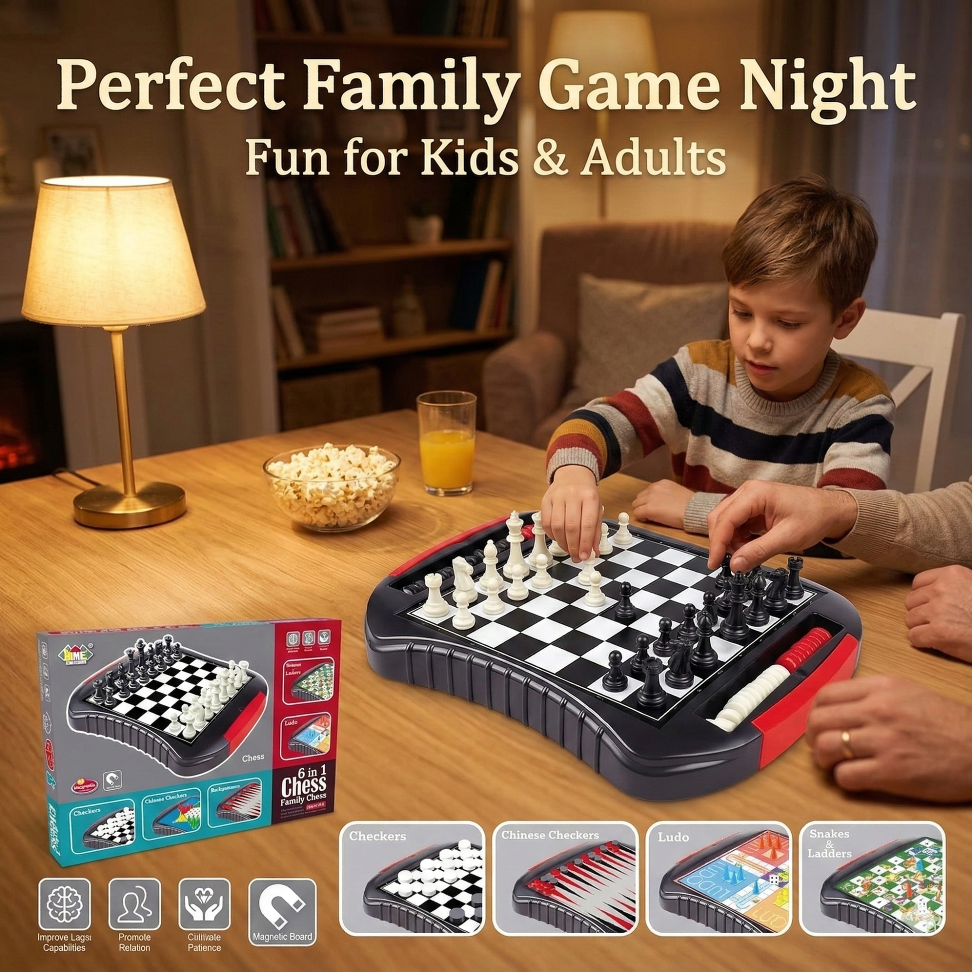 6-in-1 Magnetic Board Game Set | Chess, Ludo, Checkers & More – Giftoo 6-in-1 Magnetic Board Game Set | Chess, Ludo, Checkers & More – Giftoo