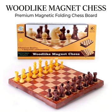 Woodlike Magnetic Chess Set | Foldable Travel Board Game